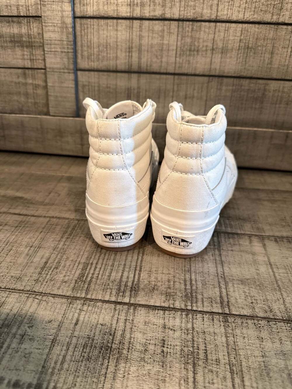 Vans Sk8-Hi Tapered Stackform Canvas Platform High Top - True White size 3.5Y - Picture 4 of 5